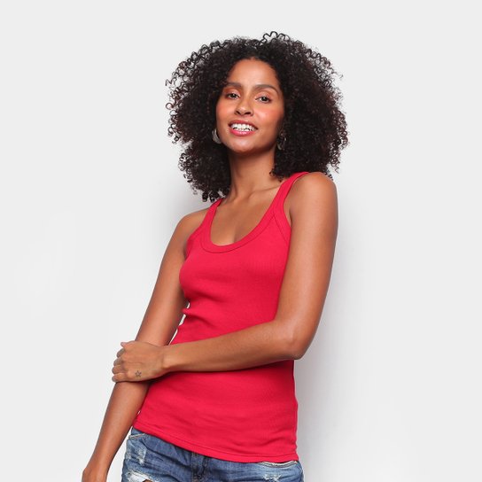 Regata Hering Slim Básica Feminina - Vermelho