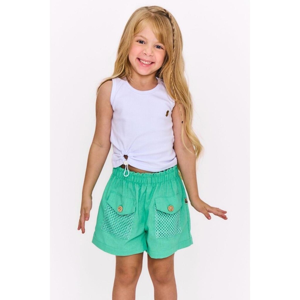 Regata Infantil Menina Floral Aurora Canelada com Detalhe