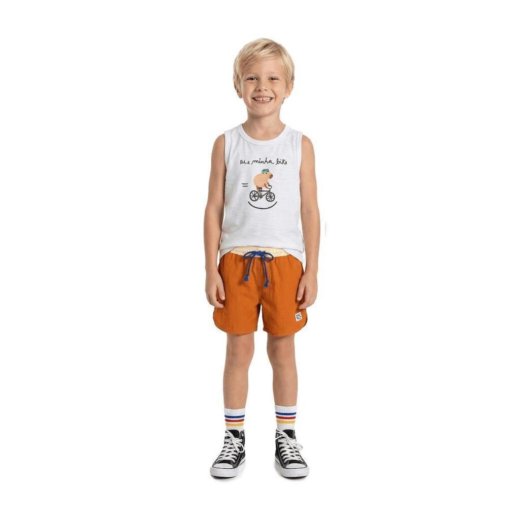 Regata Infantil Menino Bicho Interessante Alphabeto Branco