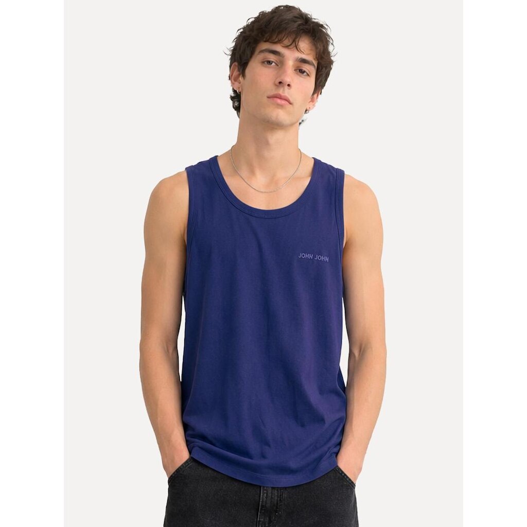 Regata John John Masculina New Regular Fit Rubber Logo Azul Escuro