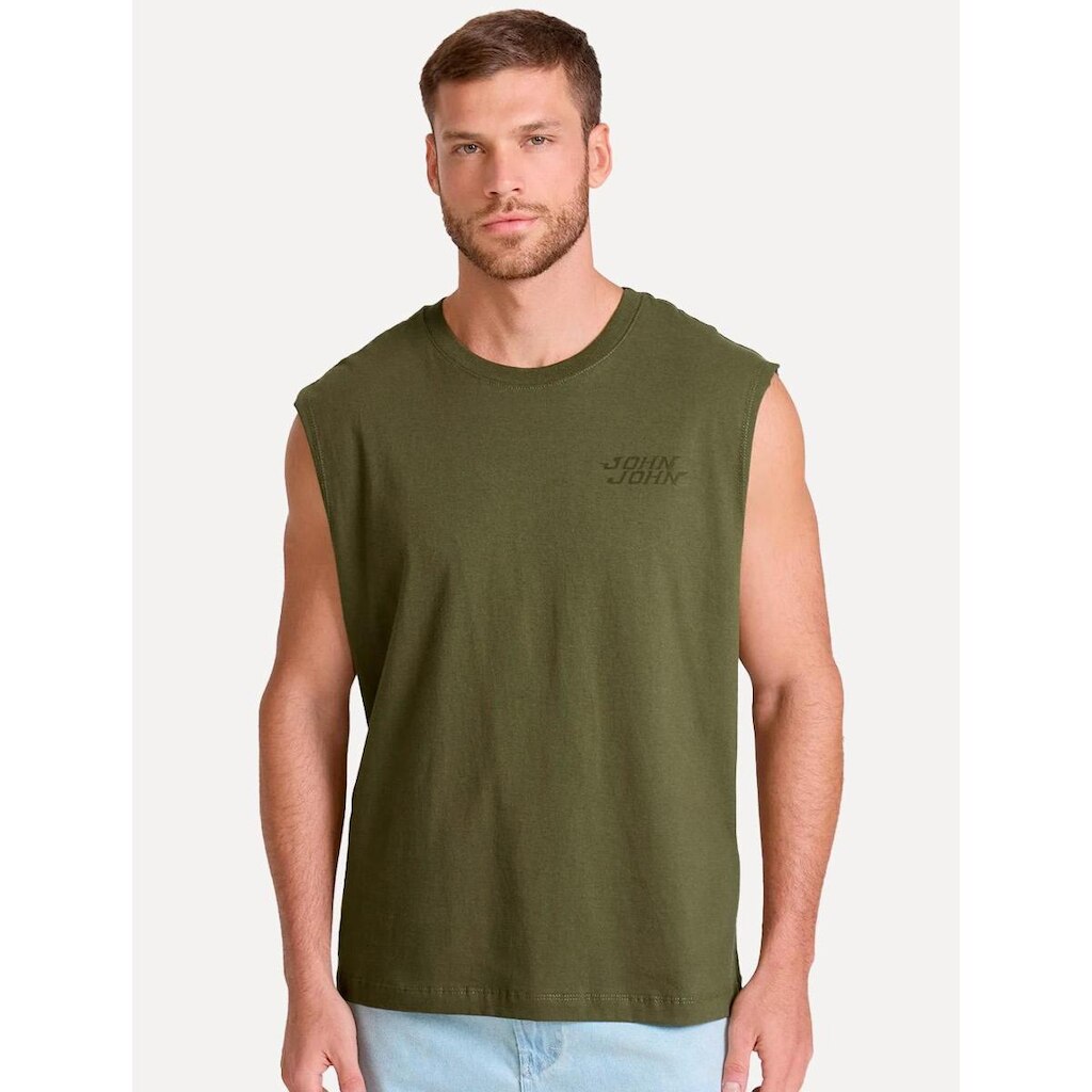 Regata John John Masculina Relaxed Fit Dust Logo Verde Militar