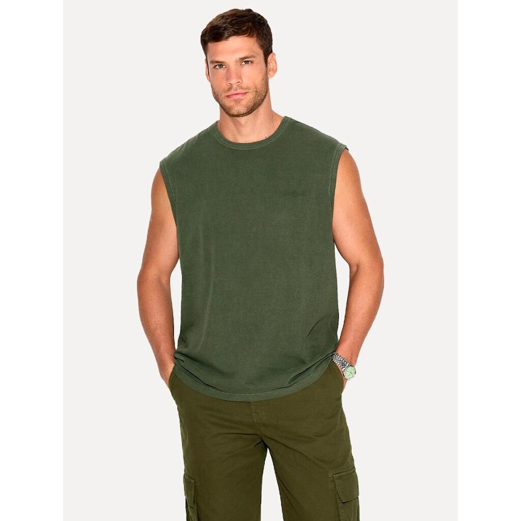 Regata John John Masculina Relaxed Fit Stone Mini Logo Verde Militar