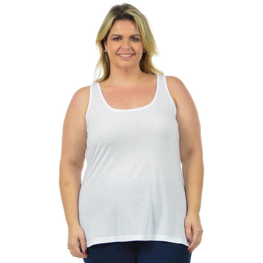 Regata longa londres plus size fenomenal(sem elasticidade) Branco 50