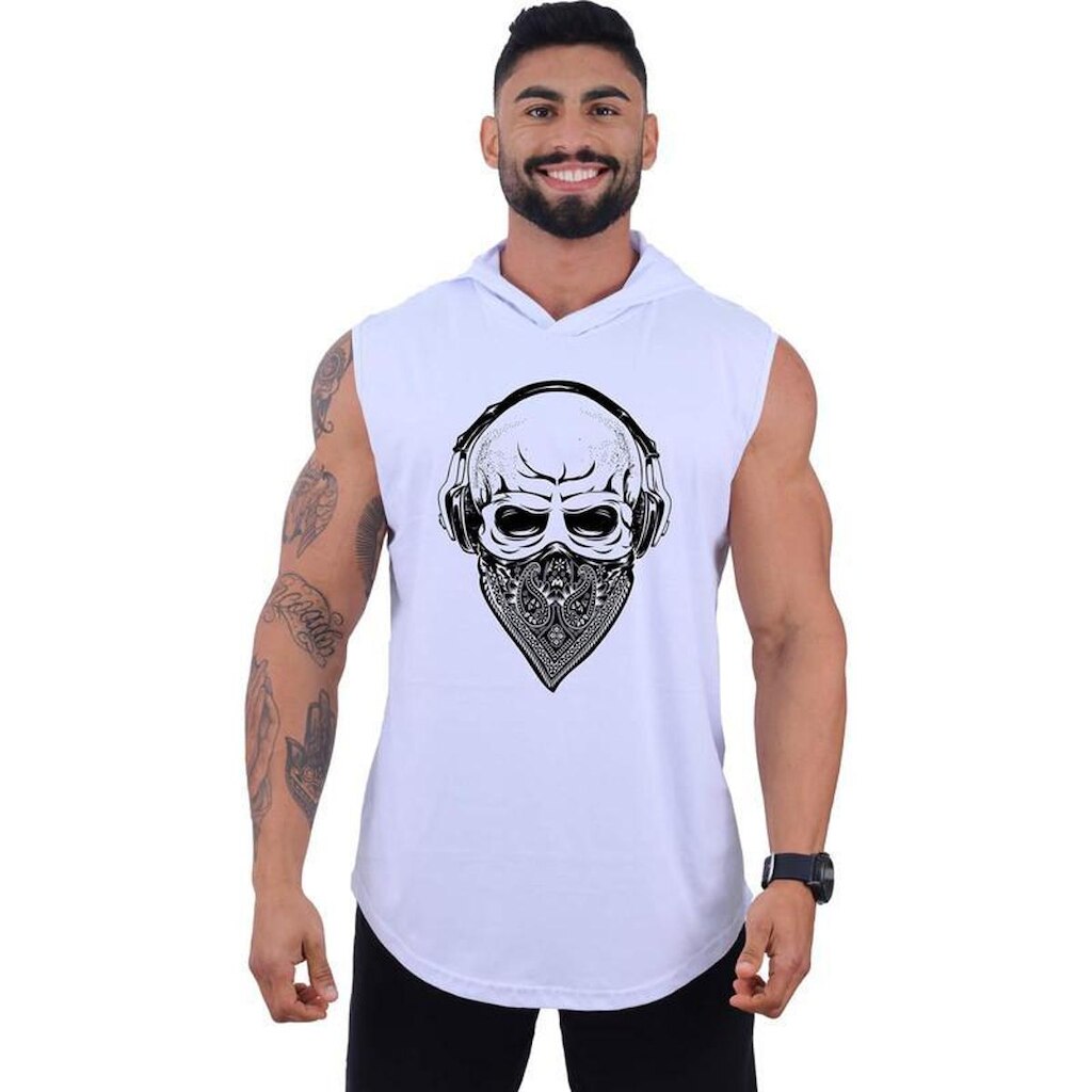Regata Longline com Touca Masculina MXD Conceito Caveira Gangster
