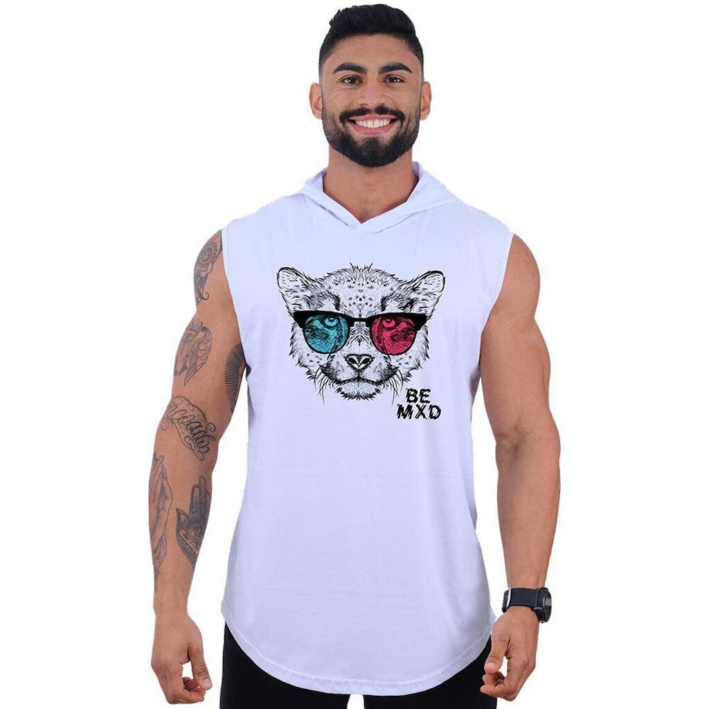Regata Longline com Touca Masculina MXD Conceito Leopardo de Óculos