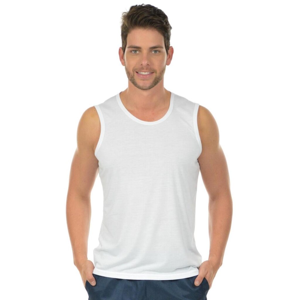 Regata machão malha fria fenomenal(sem elasticidade) Branco P
