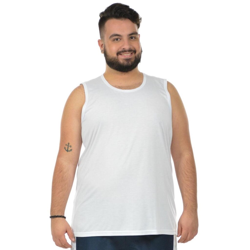 Regata machão malha fria plus size fenomenal(sem elasticidade) Azul royal 50
