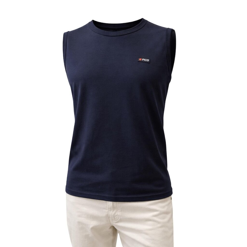 Regata Masculina Básica Fico Malha Penteada 00681 Marinho