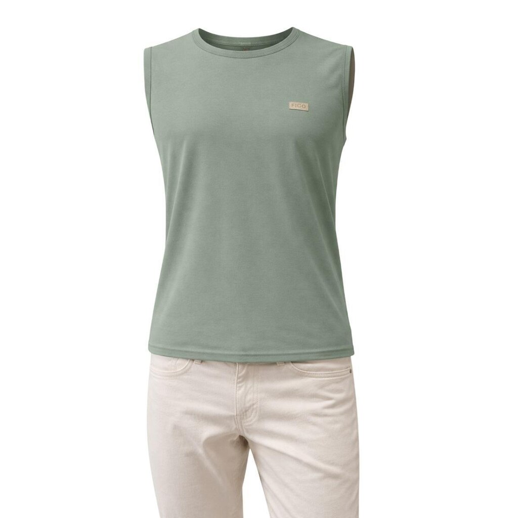 Regata Masculina Básica Fico Malha Penteada 00681 Verde