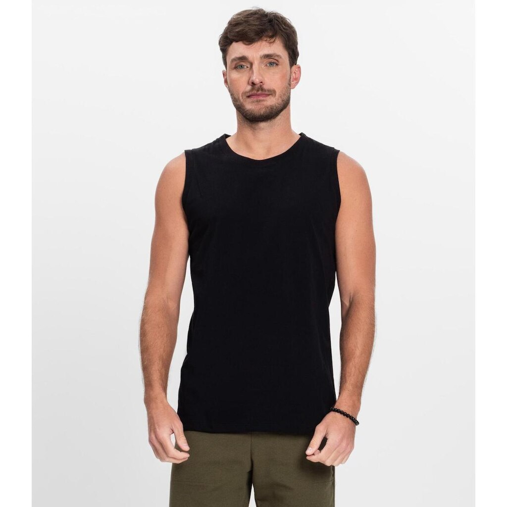Regata Masculina Básica Meia Malha Diametro Preto