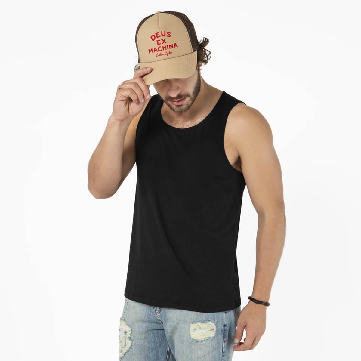 Regata Masculina Básica Sport Preta Menor preço em Regata Masculina Básica Sport Preta