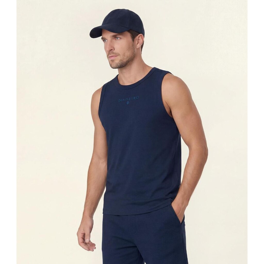 Regata Masculina Meia Malha Diametro Azul