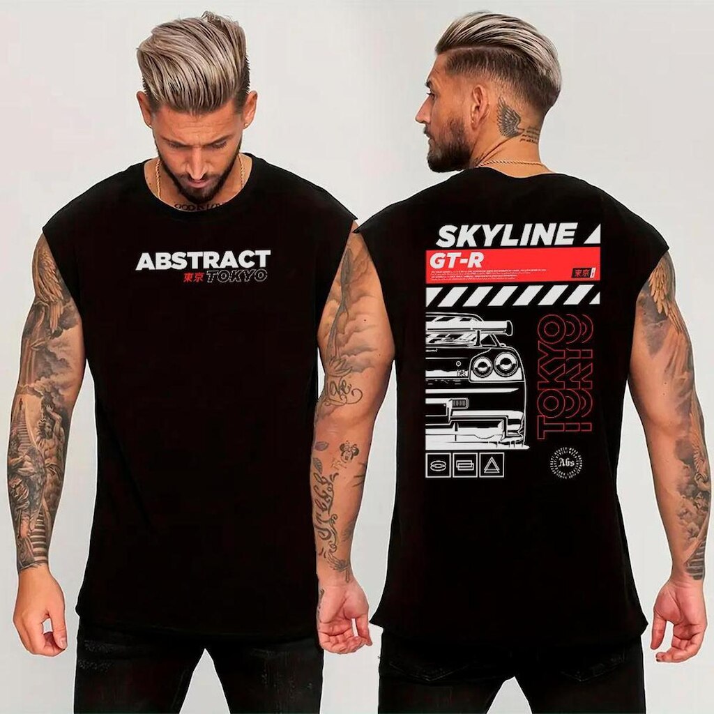 Regata Masculina Oversized‎ Tokyo Skyline GTR Car Arte Exclusiva