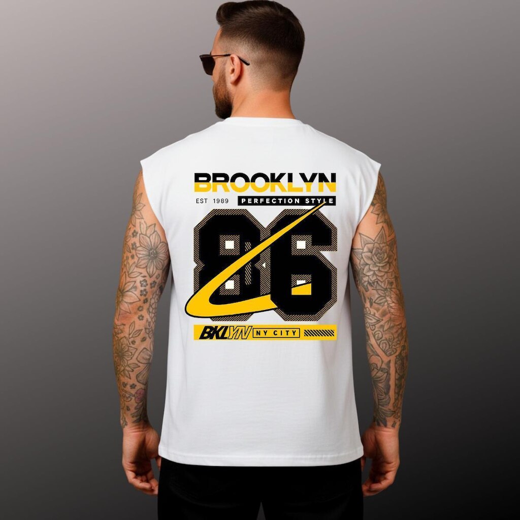 Regata Masculina Streetwear Estampa Estilosa Costas