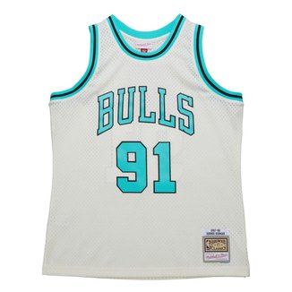 Regata Mitchell & Ness Jersey Cool Blue Swingman Chicago Bulls 1997-98 Dennis Rodman Masculino