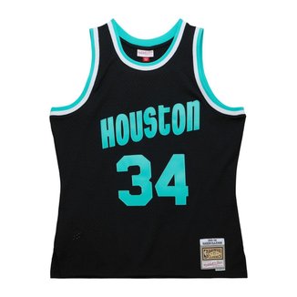 Regata Mitchell & Ness Jersey Cool Blue Swingman Houston Rockets 1993-94 Hakeem Olajuwon Masculino