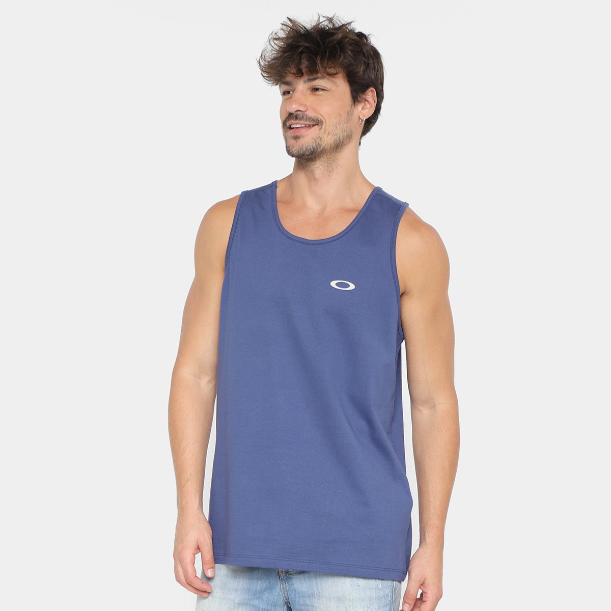 Regata Oakley Mod Casual Tank Masculina - Azul Escuro Menor preço em Regata Oakley Mod Casual Tank Masculina - Azul Escuro