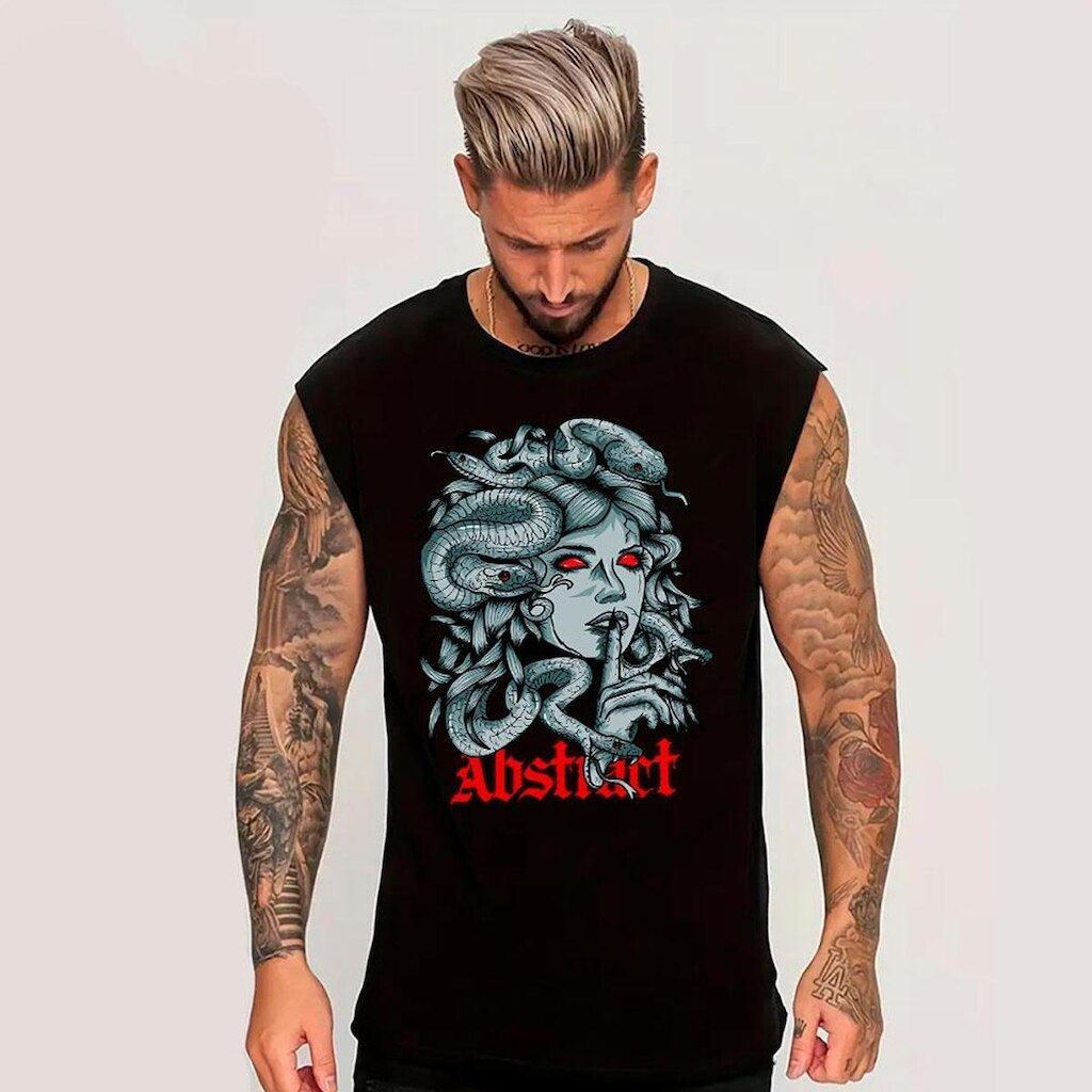 Regata Oversized Algodão‎ Medusa Moda Grega Arte Gym