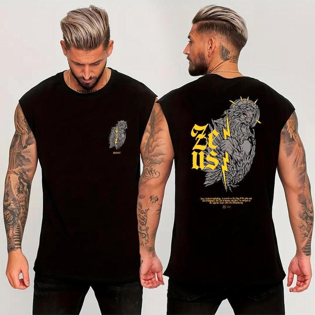 Regata Oversized Machão‎ Zeus Grego Arte Gym Moda Fitness