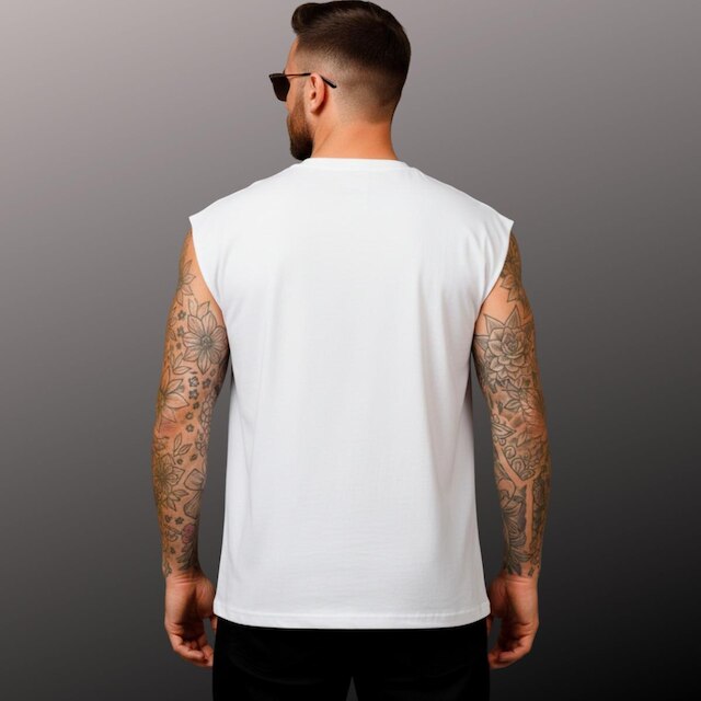 Regata Oversized Masculina Algodão Caimento Largo e Moderno Estampa Leão