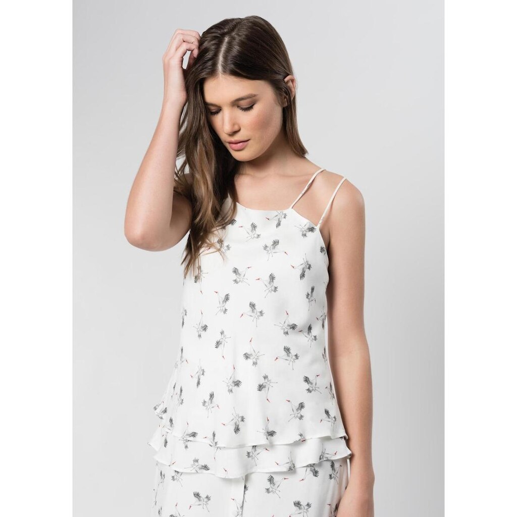 Regata Pássaros Crepe Estampado G