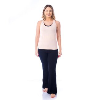 Regata Pêssego Feminina Casual Fitness Modelo Punta Cana de Viscose com Elastano