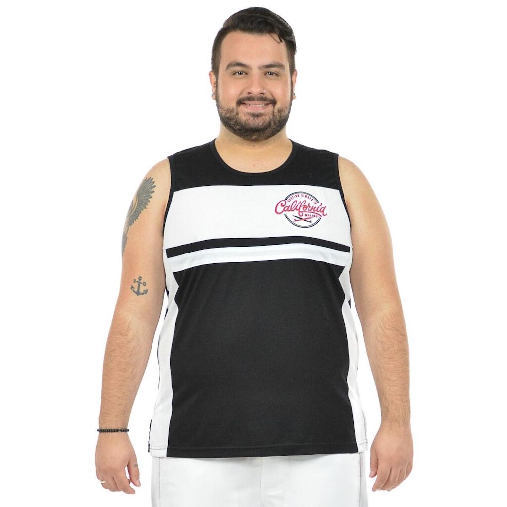 Regata principal plus size fenomenal(sem elasticidade) Preto 52