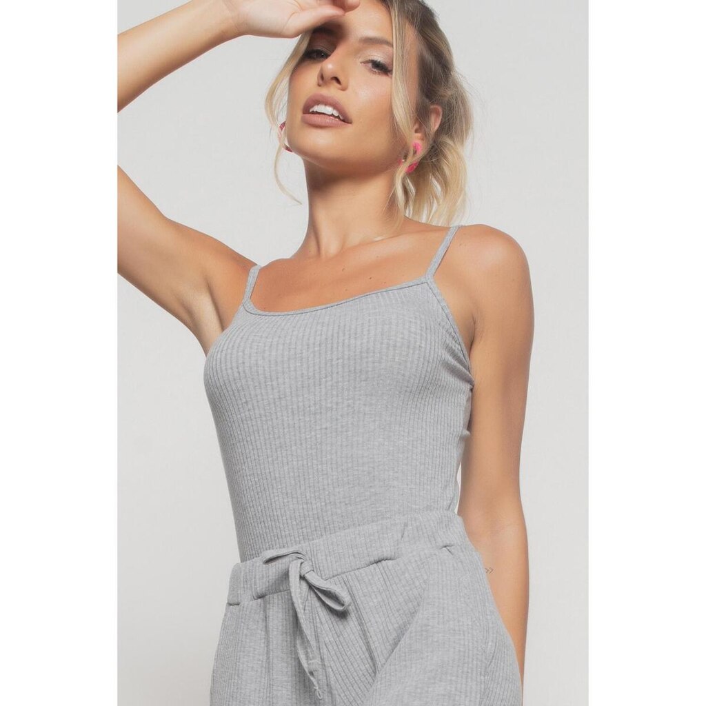 Regata Salvatore Fashion Alcinha Malha Canelada Feminina