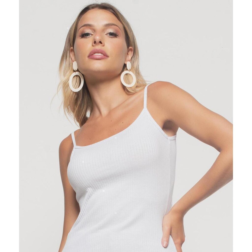 Regata Salvatore Fashion Alcinha Malha Canelada Feminina