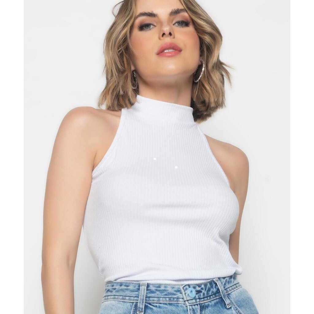 Regata Salvatore Fashion Cava Americana Canelada Feminina