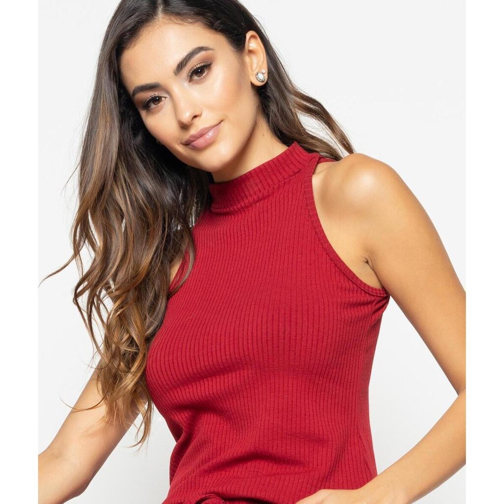 Regata Salvatore Fashion Cava Americana Canelada Feminina