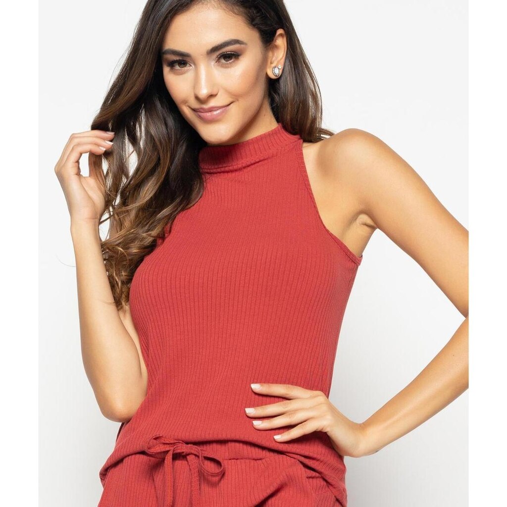 Regata Salvatore Fashion Cava Americana Canelada Feminina