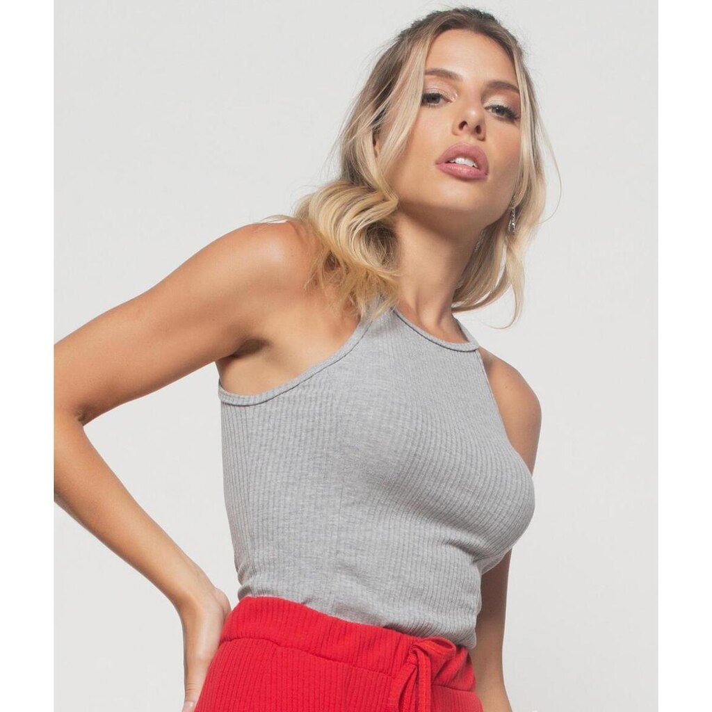 Regata Salvatore Fashion Cavada Alcinha Canelada Feminina