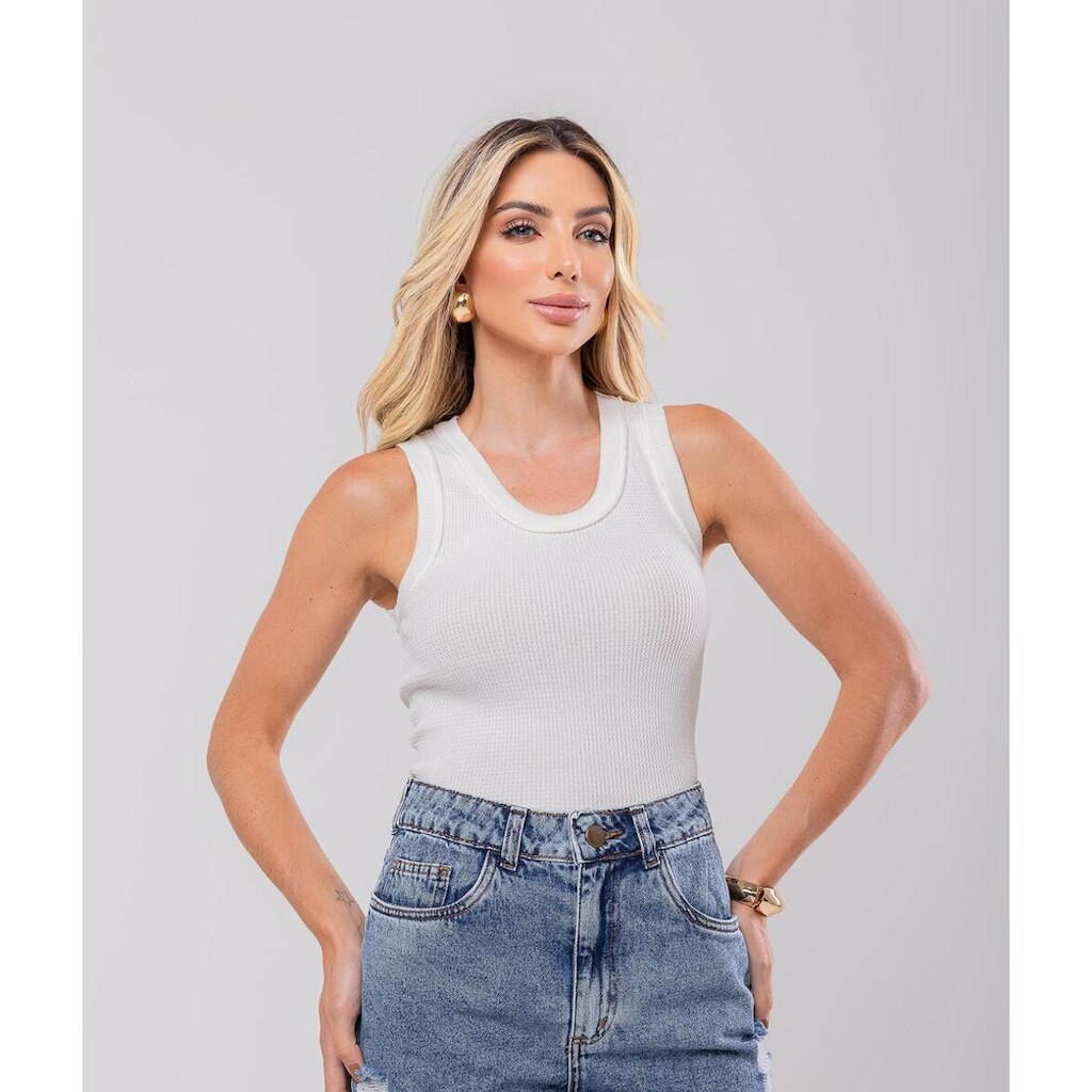 Regata Salvatore Fashion Tricot Texturizada Feminina