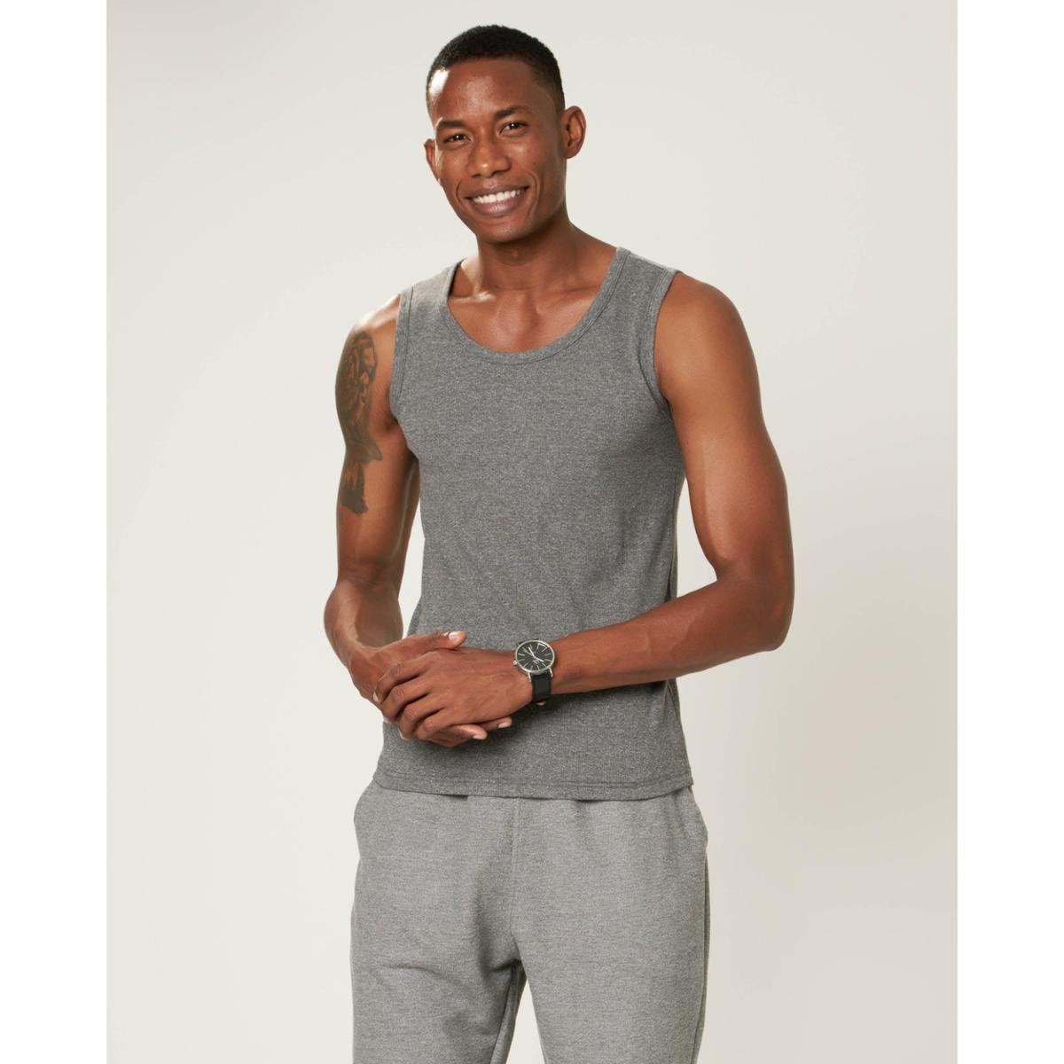 Regata Slim Ribana Conforto Malwee Preto - M Malwee - Cinza Menor preço em Regata Slim Ribana Conforto Malwee Preto - M Malwee - Cinza