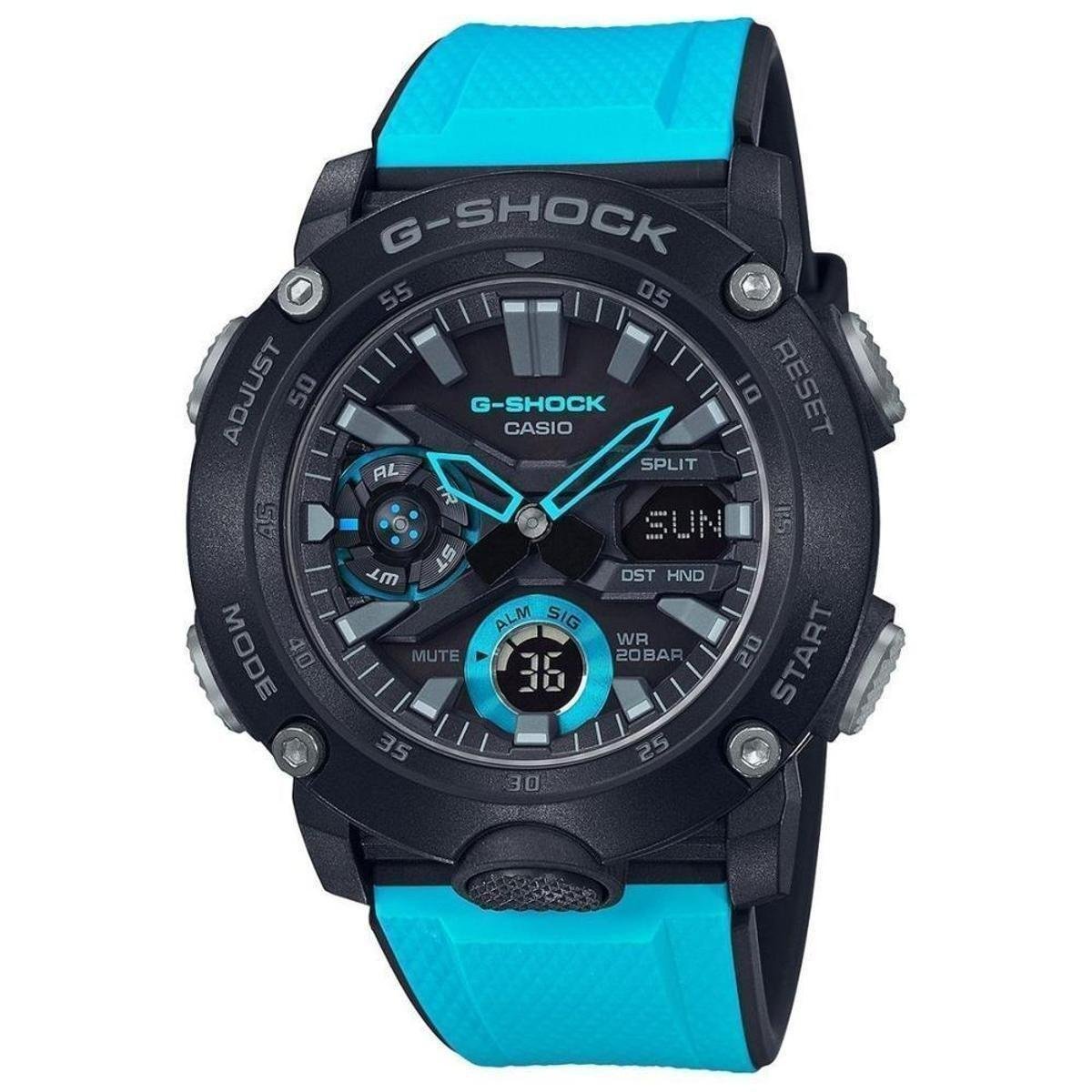 Relógio Casio G-shock Masculino Carbon Core Guard - Preto+Azul Menor preço em Relógio Casio G-shock Masculino Carbon Core Guard - Preto+Azul