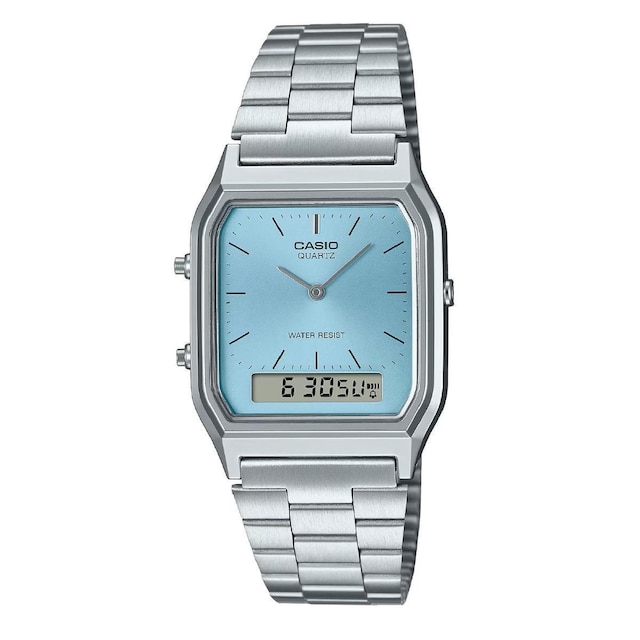 Relógio Casio Vintage AQ-230A-2A1MQYDF Prata e Azul