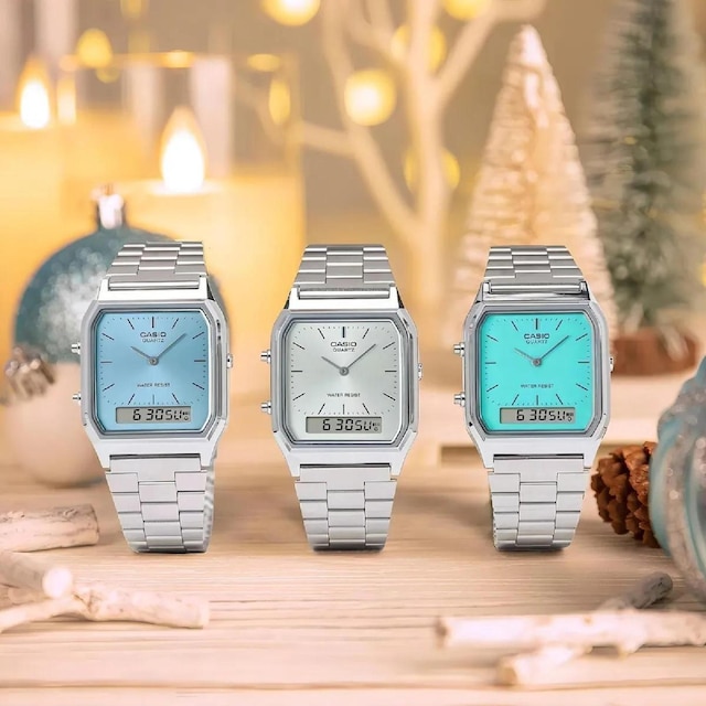 Relógio Casio Vintage AQ-230A-2A1MQYDF Prata e Azul