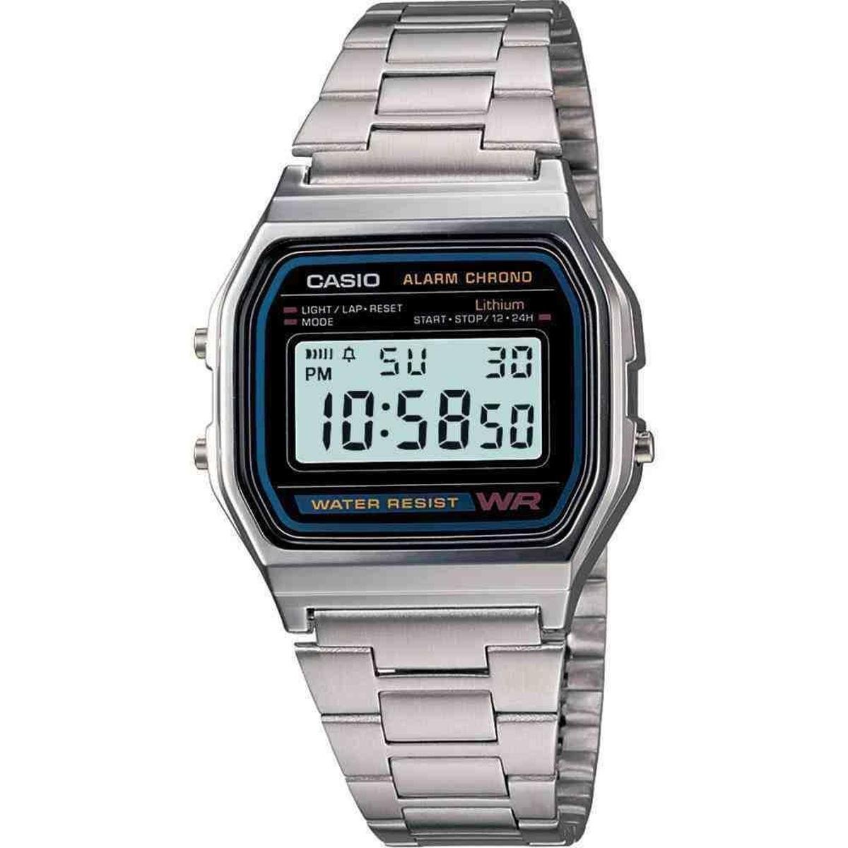 Relógio Casio Vintage Unissex Prata Digital A158WA-1DF Menor preço em Relógio Casio Vintage Unissex Prata Digital A158WA-1DF