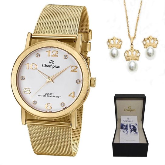 Relógio Champion cn29034W Feminino - Dourado