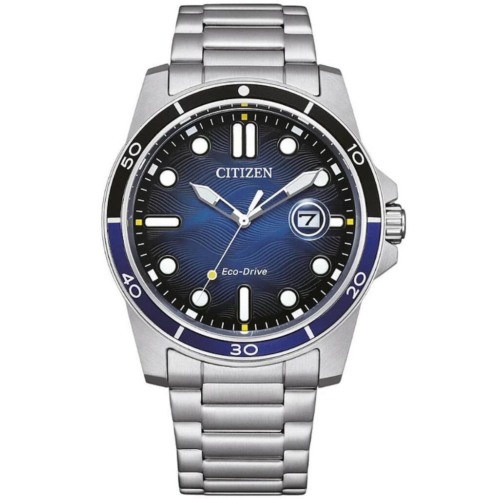 Relógio Citizen Masculino Ref: Aw1810-85l Solar Prateado Eco-Drive