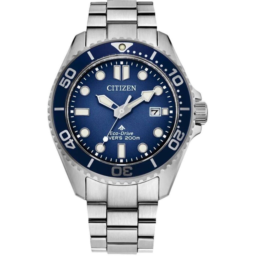 Relógio Citizen Masculino Ref: Bn0260-54l Solar Prateado Divers Eco-Drive