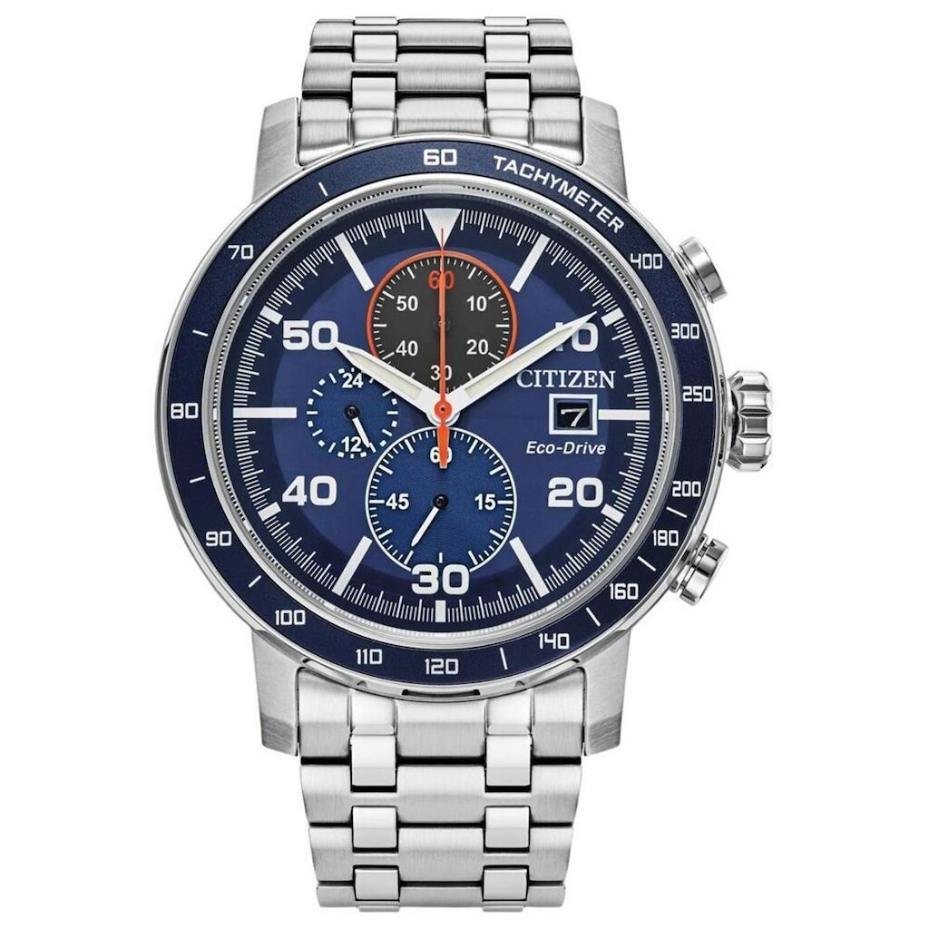 Relógio Citizen Masculino Ref: Ca0850-59l Solar Prateado Cronógrafo Eco-Drive