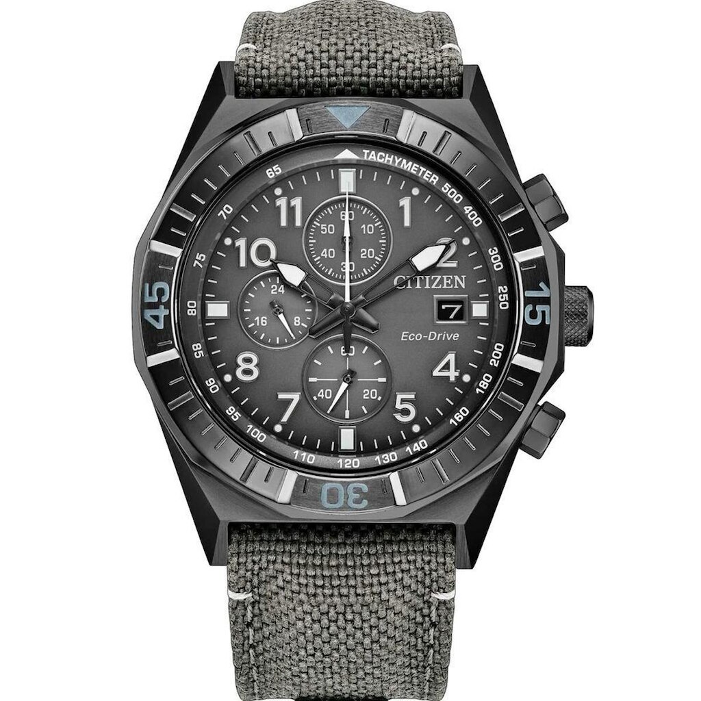 Relógio Citizen Masculino Ref: Ca0897-04h Solar Grafite Cronógrafo Eco-Drive