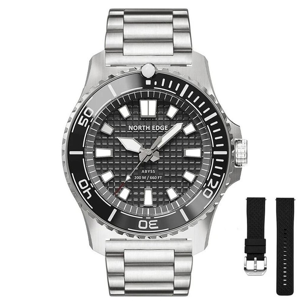 Relógio de Mergulho NORTH EDGE ABYSS Masculino Energia Solar