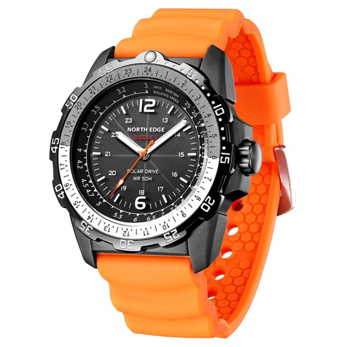 Relógio de Pulso Esportivo Energia solar EVOQUE 2 Luminoso Digital impermeável 50M - Laranja Menor preço em Relógio de Pulso Esportivo Energia solar EVOQUE 2 Luminoso Digital impermeável 50M - Laranja