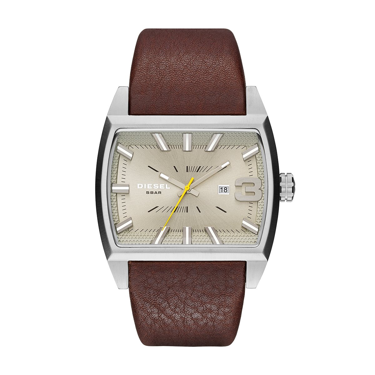 Relógio Diesel Analógico 5 Bar - Marrom+Prata Menor preço em Relógio Diesel Analógico 5 Bar - Marrom+Prata