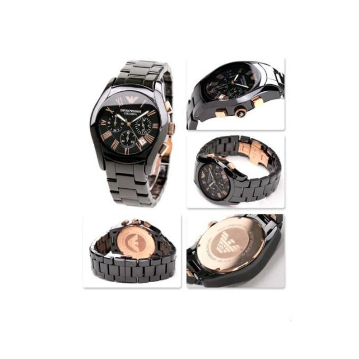 Relógio Empório Armani Ar1410 Cerâmica Preto/Rose | Zattini