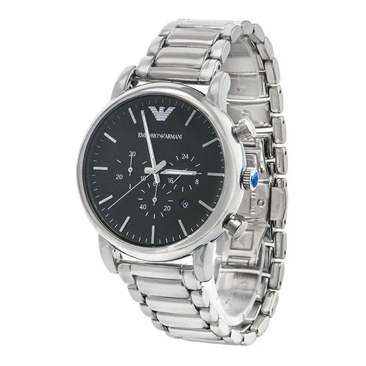 Relógio Emporio Armani Masculino Ar1894/1pn Aço 45mm Menor preço em Relógio Emporio Armani Masculino Ar1894/1pn Aço 45mm