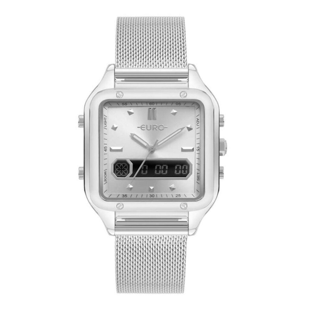 Relógio Euro  bj0abf/k Anadigi Mesh Retangular